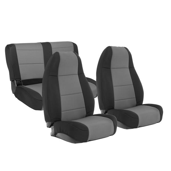 Smittybilt 76-90 CJ/YJ NEOPRENE SEAT COVER SET FRONT/REAR - CHARCOAL 471022